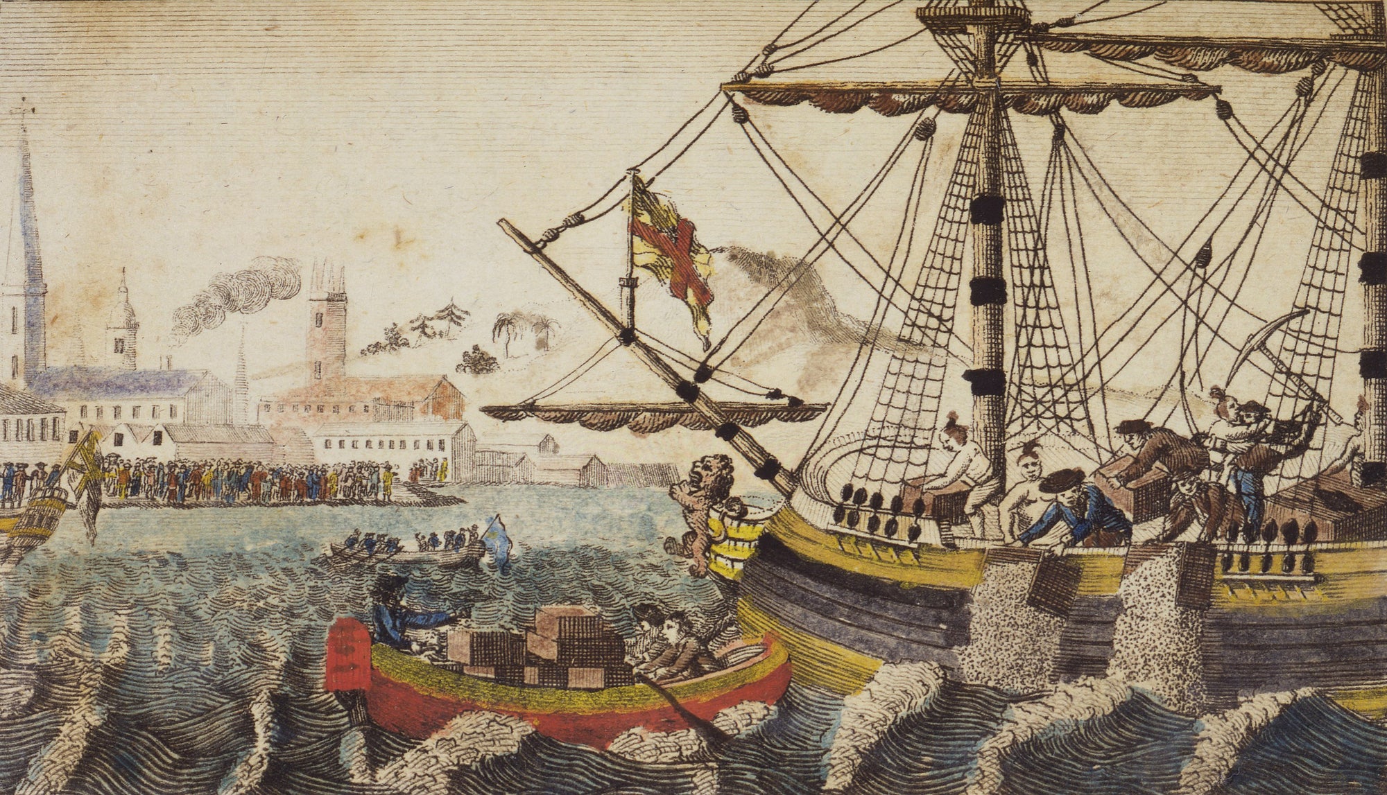 Scene from the Boston Tea Party